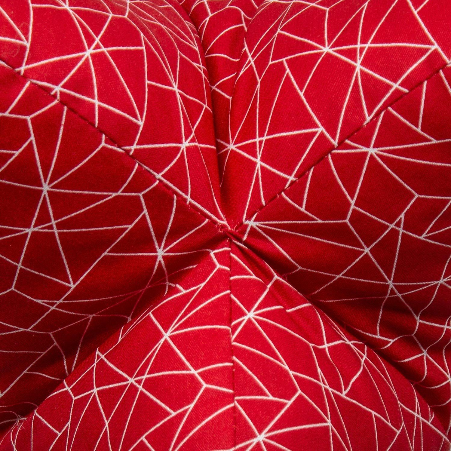 Nackenstützkissen Leseknochen Nackenkissen Rot mit Netzmuster 40 x 20 cm, Landwiesen, Füllung: 100% Kugelfaser, entlastet Kopf-, Nacken- und Schulterbereich