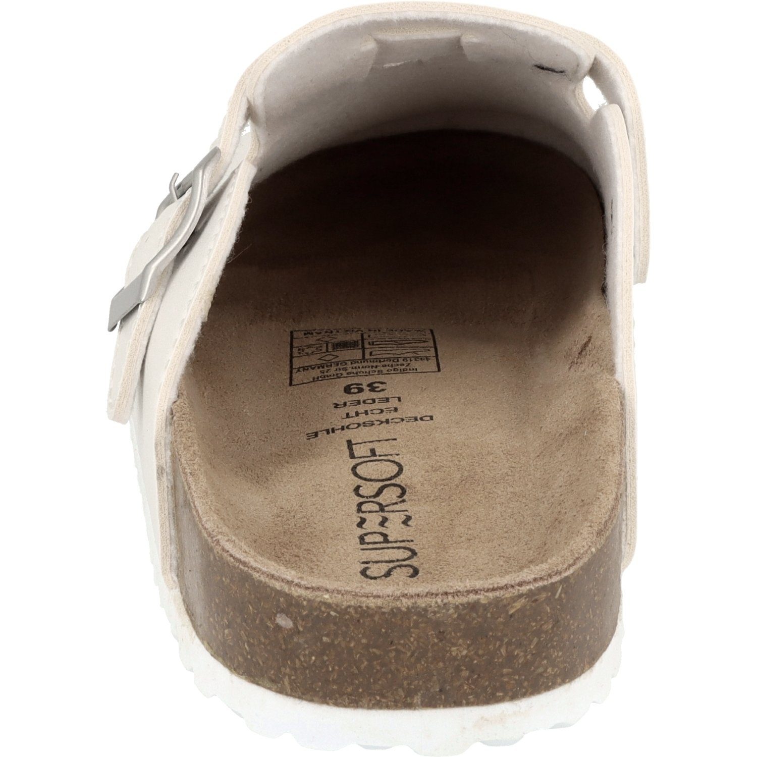 SUPERSOFT Unisex Weiß Arzthelfer Schuhe Krankenschwester Clog Lederfußbett, verstellbare Schnalle
