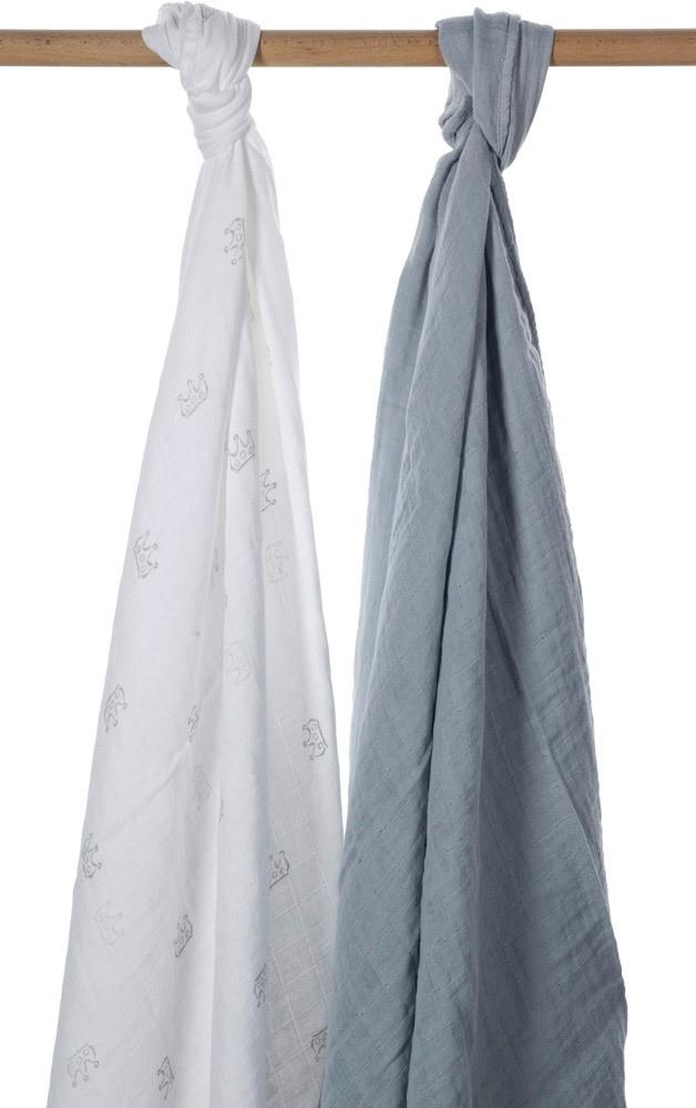 Makian Pucktuch 2er Set , 120x120cm, Design Kronen