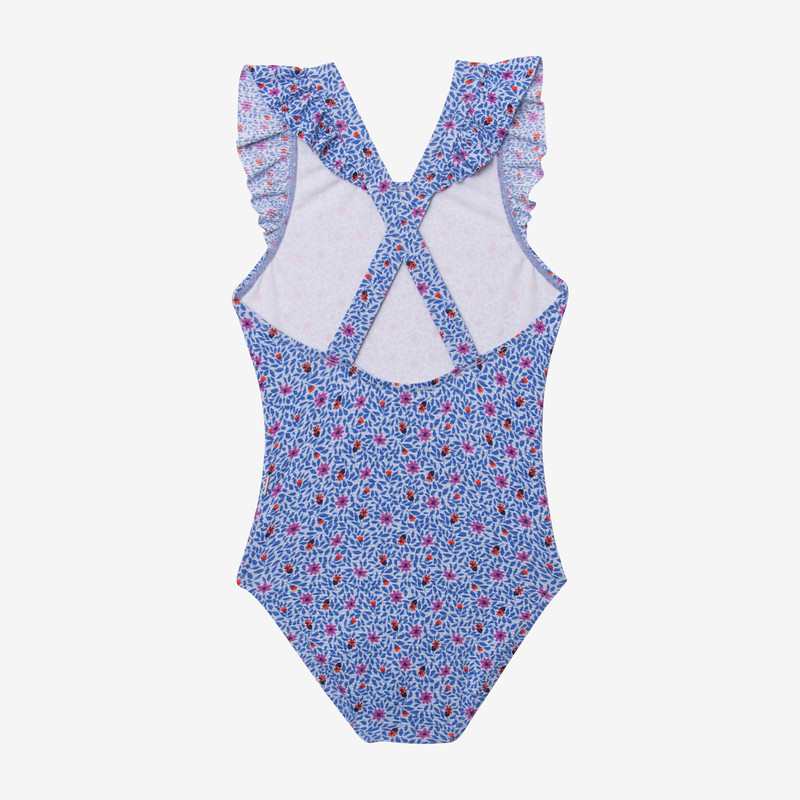 Maillot 1 pièce fille micro fleurs bleu Catimini