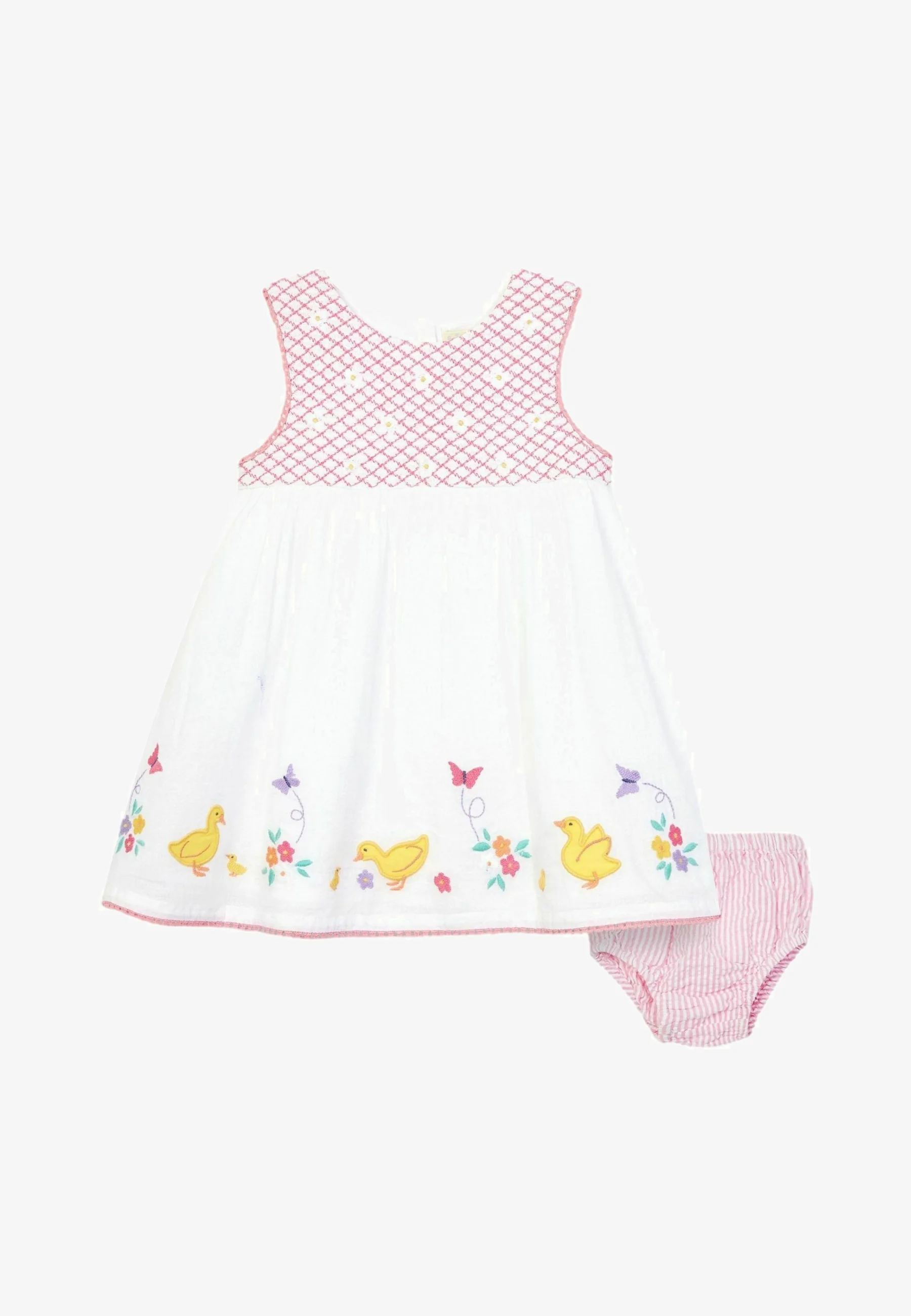 Conjunto de JoJo Maman Bébé con bordado de pato y corte regular - Vestido de verano