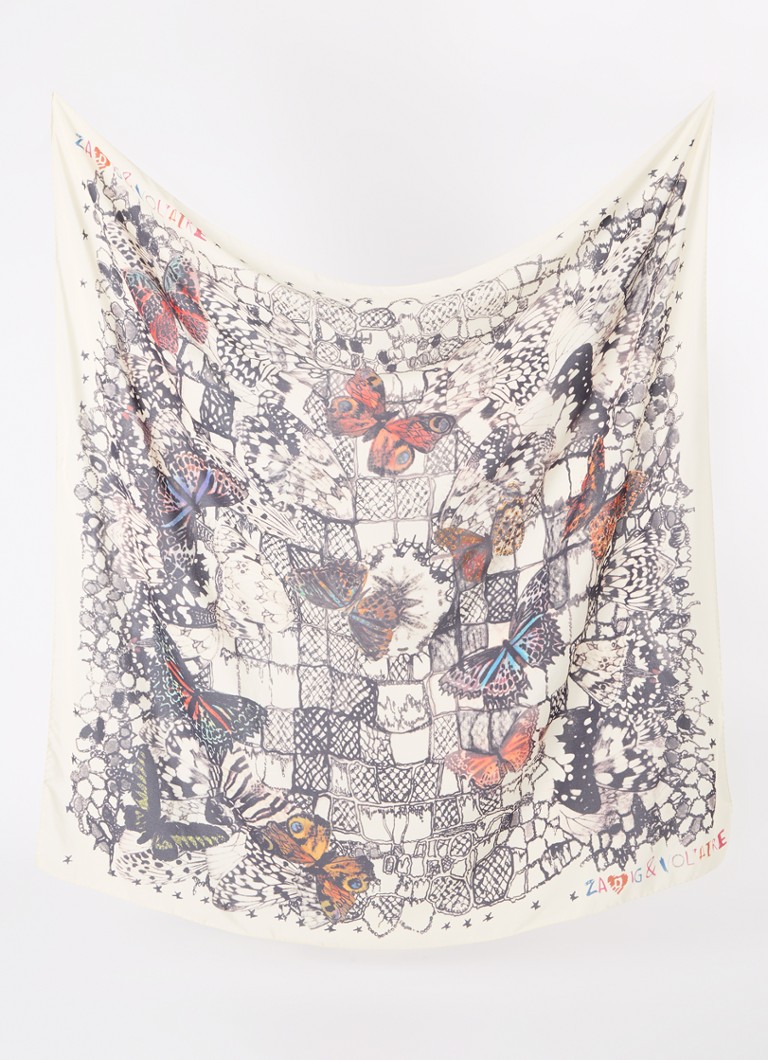 Eșarfă de mătase Zadig&Voltaire Blondie cu imprimeu, 135 x 135 cm.