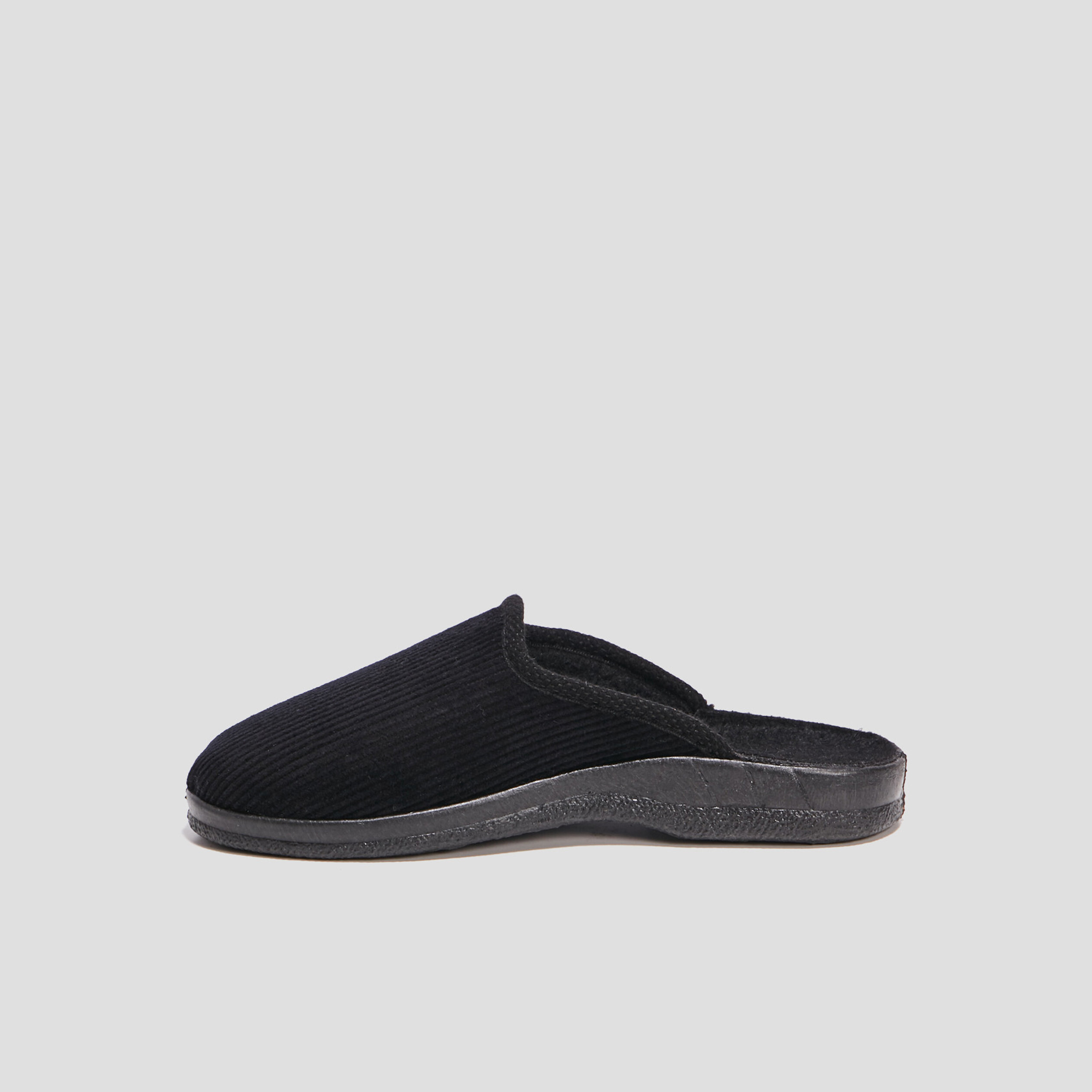 Chaussons mules velours noir homme | La Halle