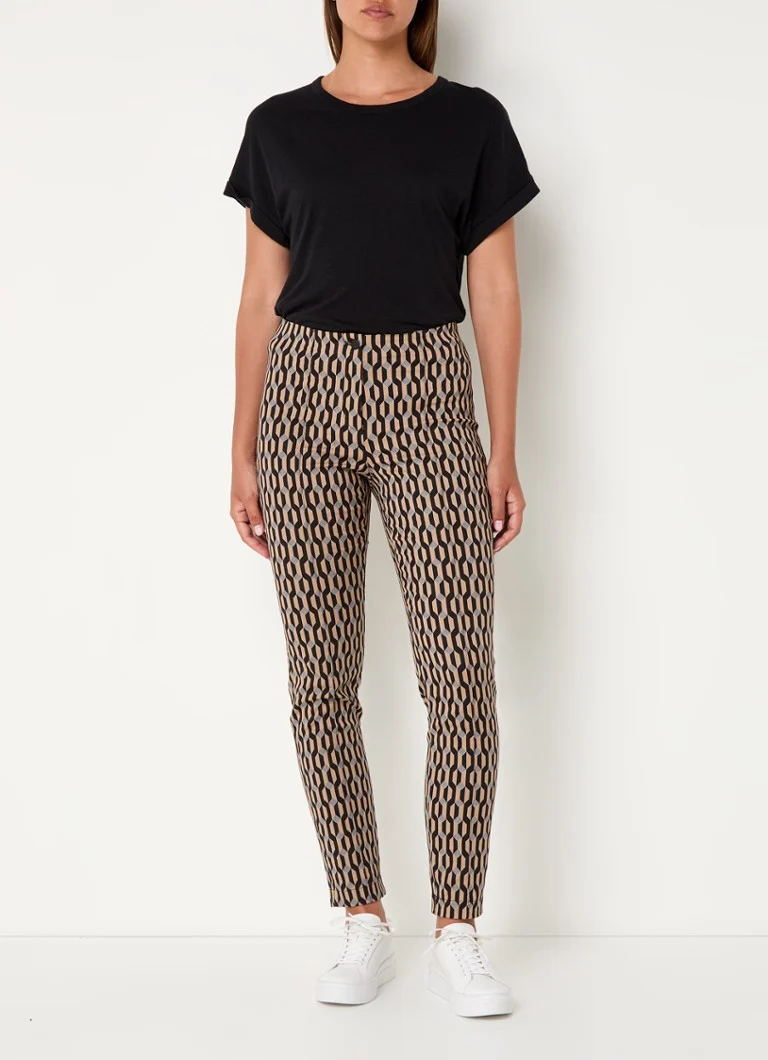Blugi skinny cu talie înaltă Gerry Weber și imprimeu grafic