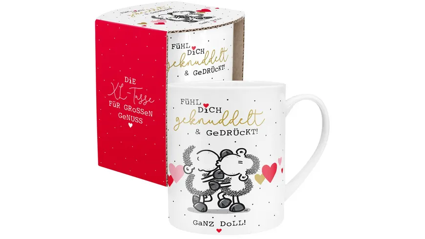 sheepworld XL-Tasse »Fühl Dich geknuddelt & gedrückt!«
