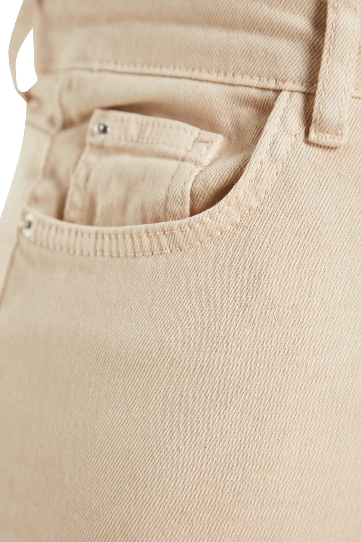 Trendyol Curve  Beigefarbener Jeansrock in A-Linie TBBAW24AZ00031