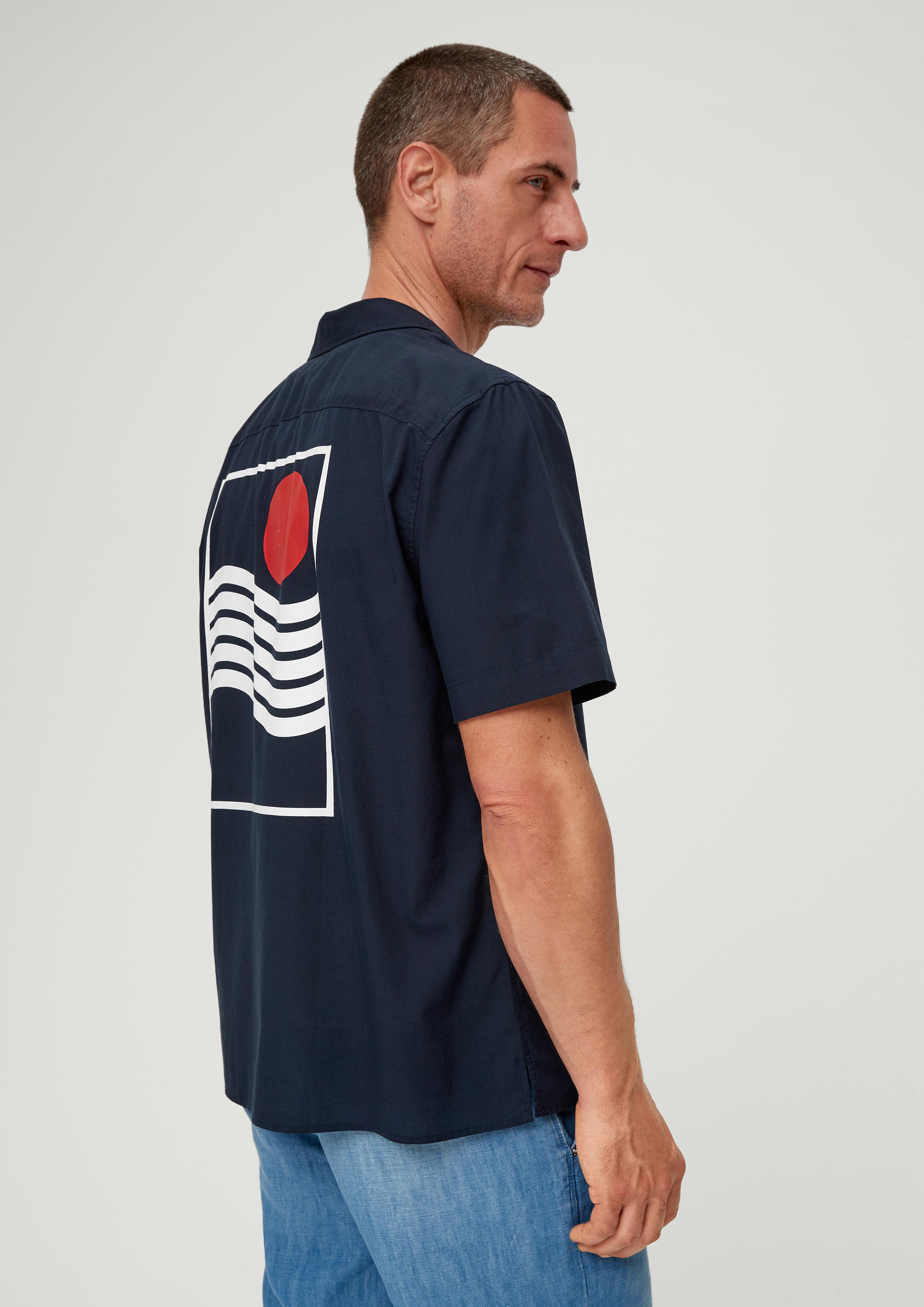 Relaxed: Kurzarmhemd mit Schriftzugprint  2131019-59D1