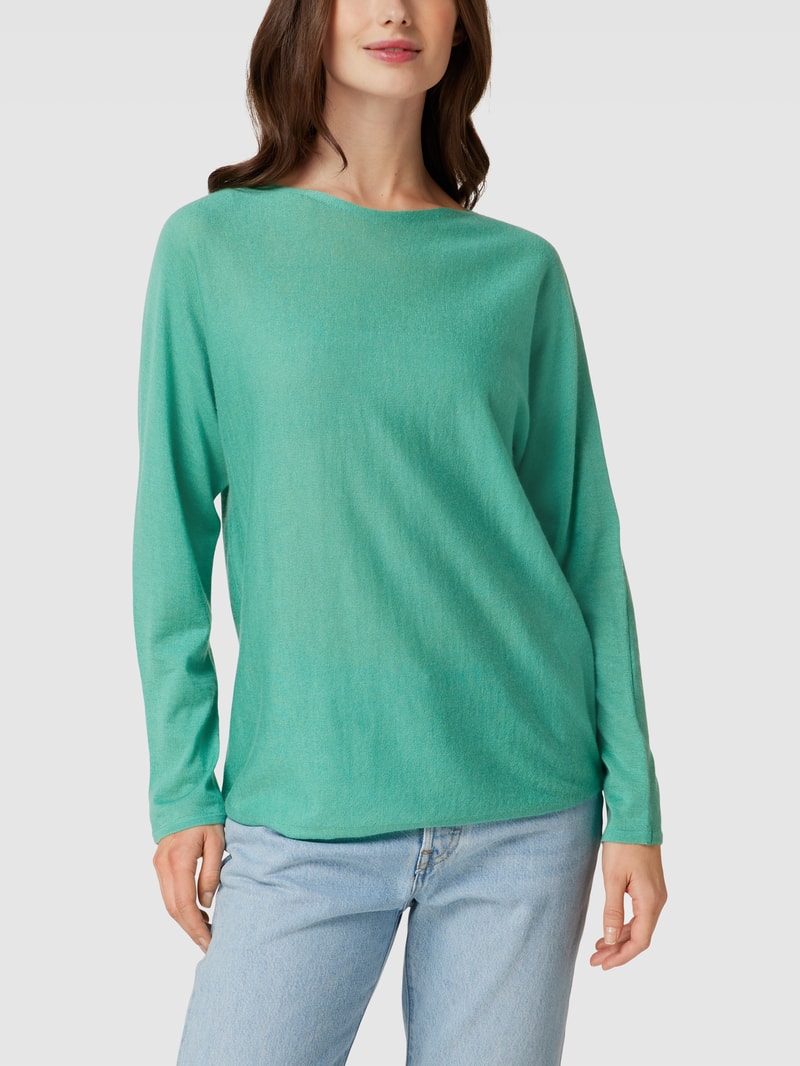 Kaschmir Longsleeve mit Rundhalsausschnitt in grün