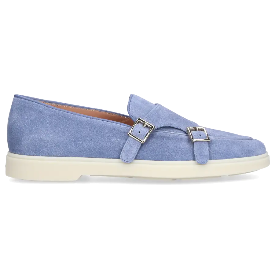 Santoni - Monk Schuhe 59194 Veloursleder - blau