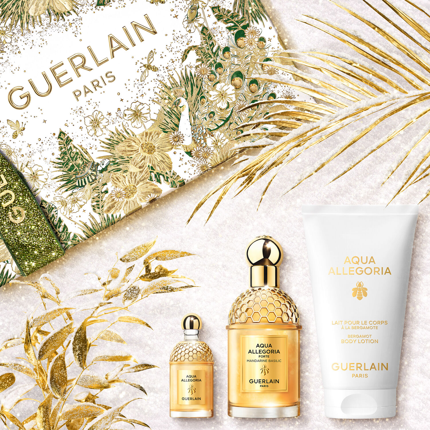 Guerlain AQUA ALLEGORIA Mandarine Basilic Forte Coffret Eau de Parfum 75ml et une Miniature 7,5ml + Lait Corps 75ml