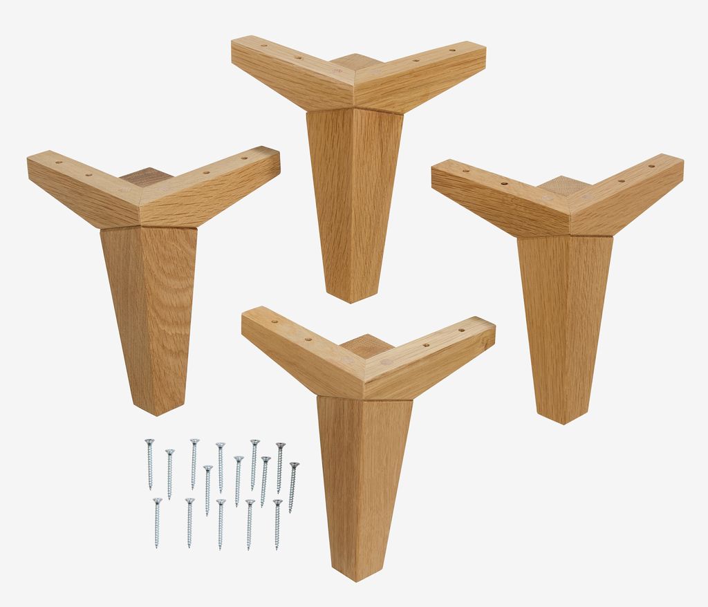 Pernas de cama GRATANGEN L4,5xP4,5xA15cm GRATANGEN carvalho 4 unidades/pacote