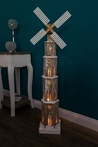 MyFlair LED Windmühle, 110cm H., aus Tannenholz,