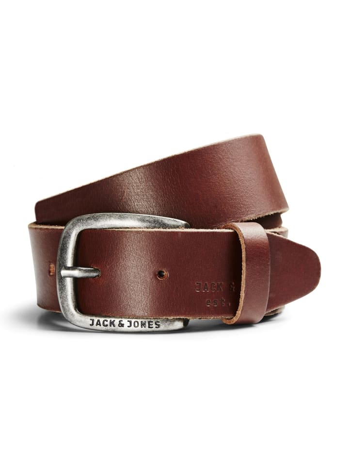 Jack & Jones Ledergürtel JACPAUL Belt Echt Leder Jeans Hosen Gürtel in Braun günstig kaufen