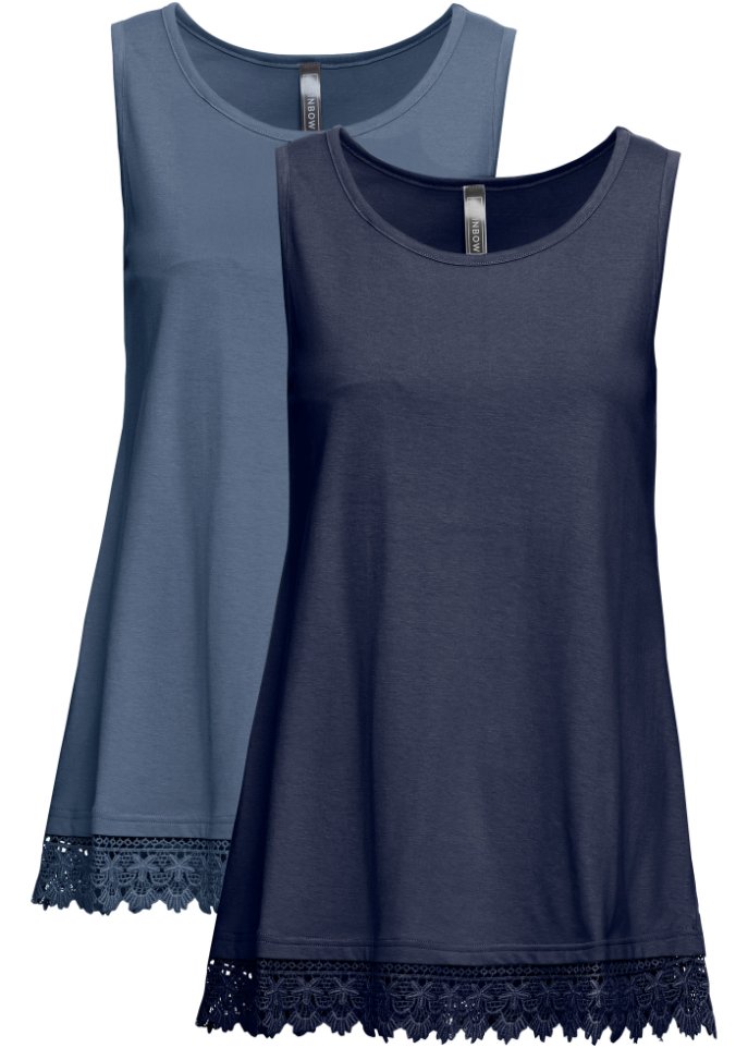 Top mit Spitze (2er-Pack)