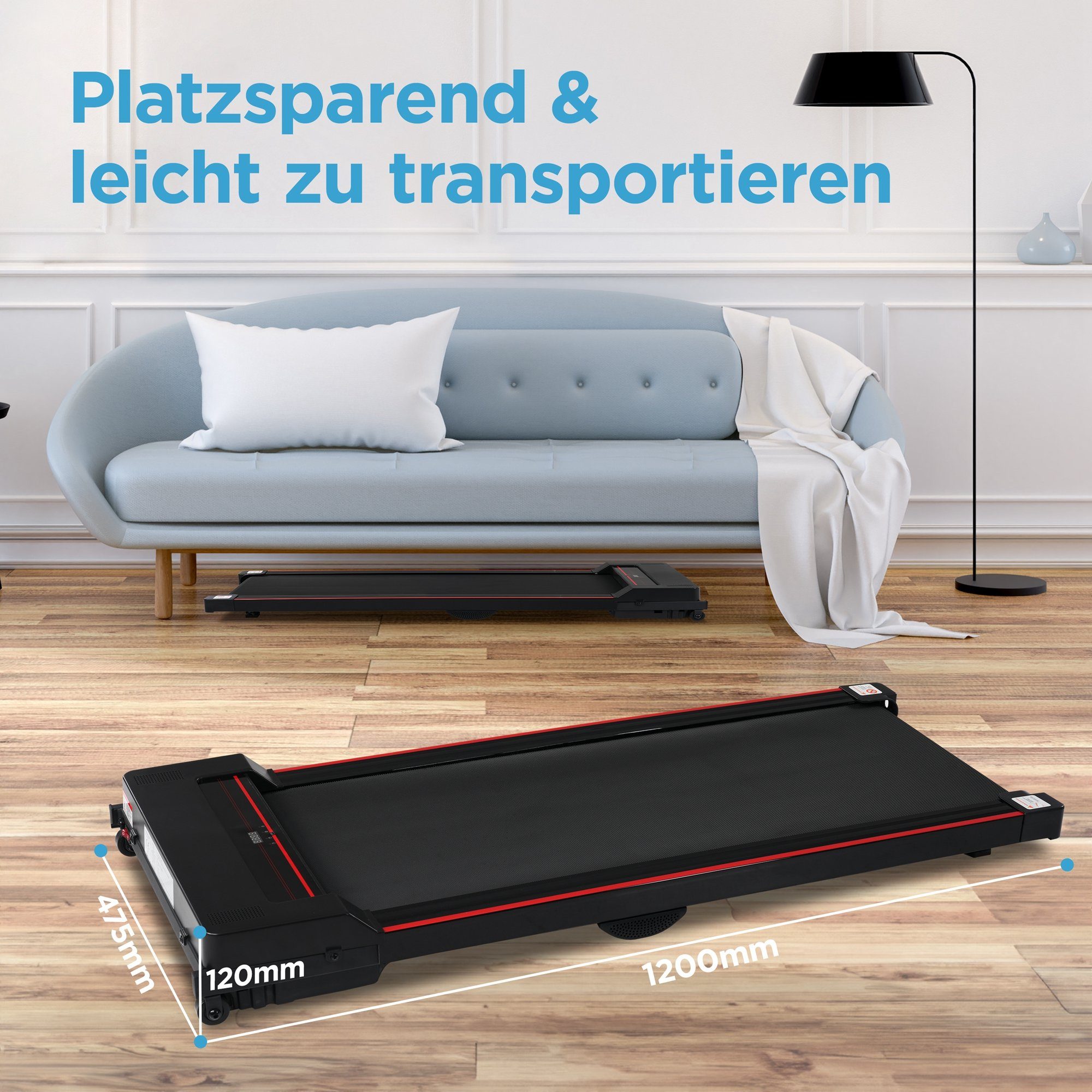 REDOM Laufband (1-8 KM/H, Underdesk Treadmill), Walking Jogging Pad