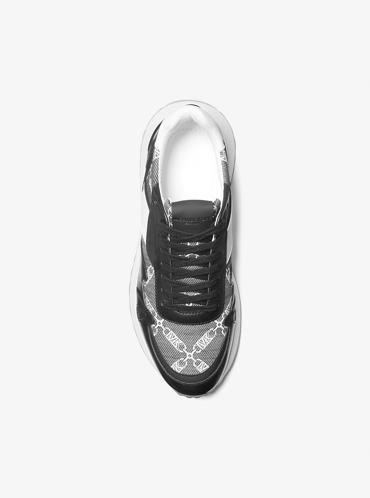 Miles Empire Logo Jacquard og Skinnsneaker – SVART