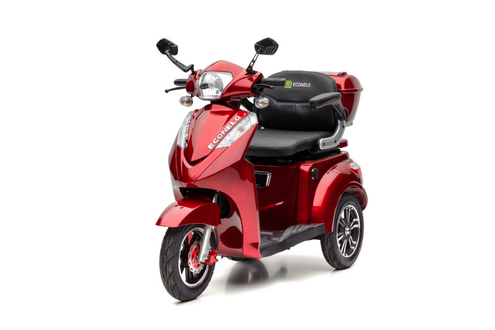 Econelo Elektro Dreiradroller ECONELO S1000 Lithium rot