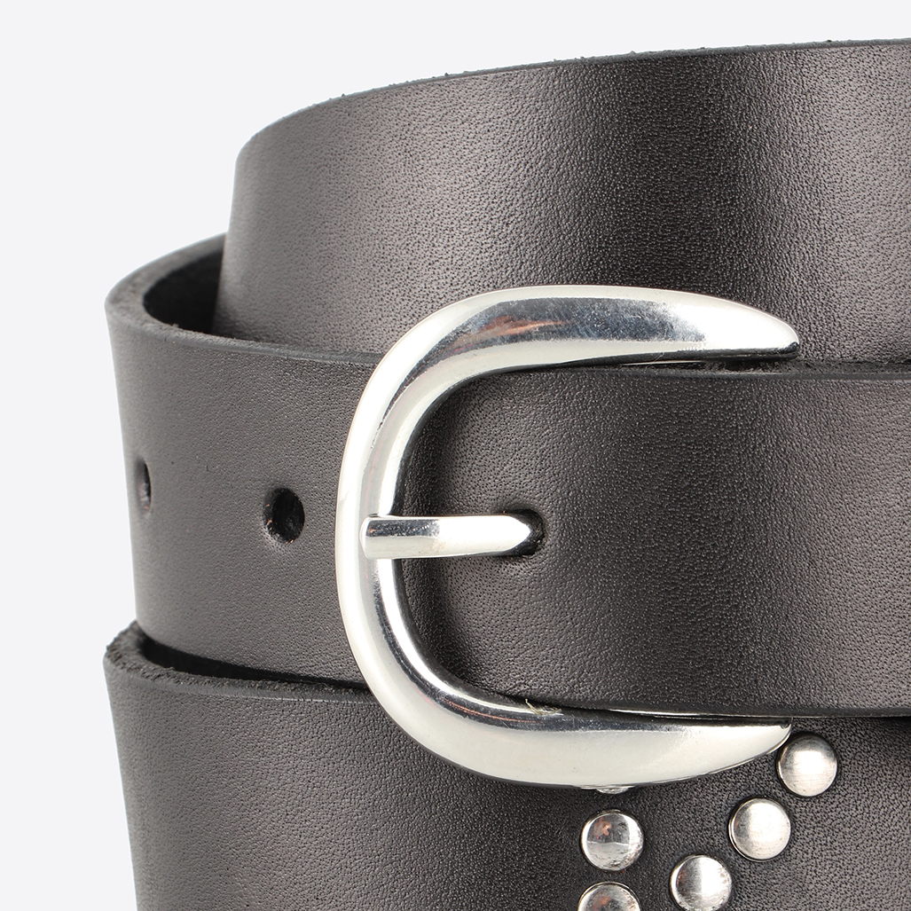 KENDA  Ceinture en cuir noir Femme
