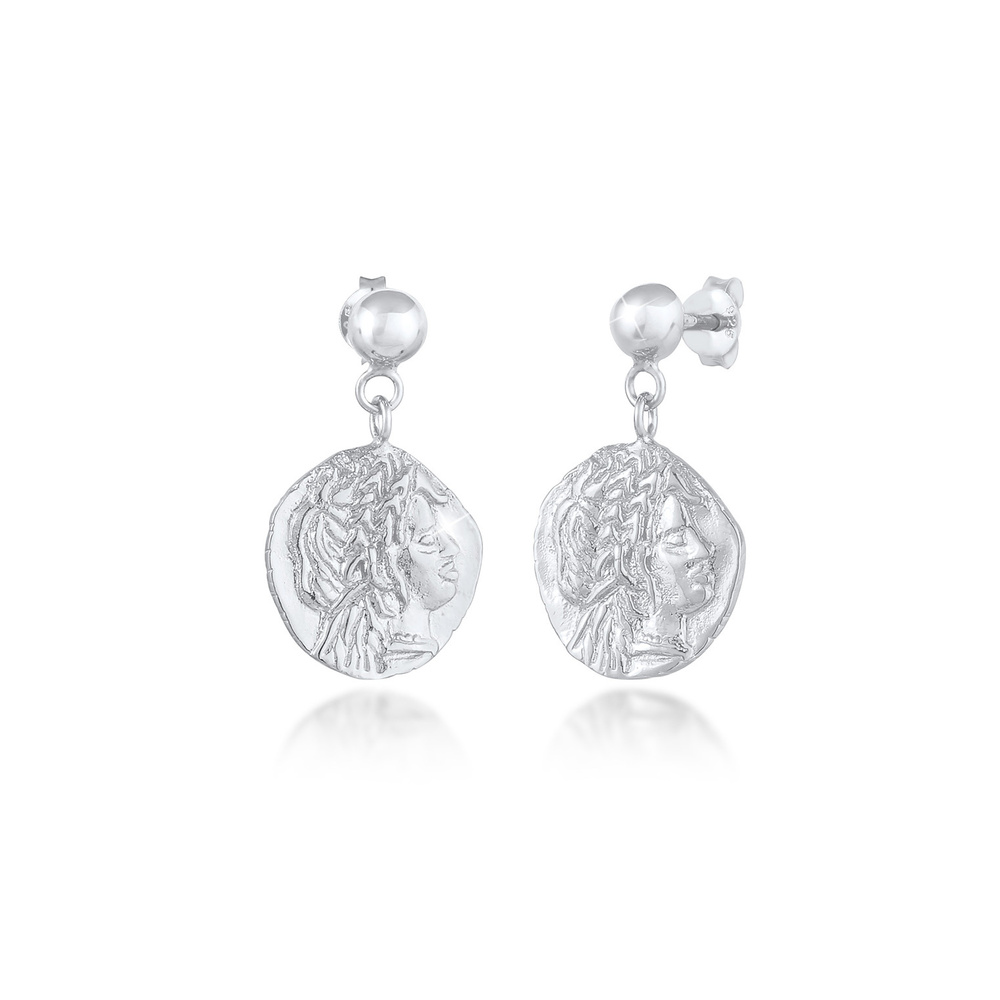 Elli Elli Boucles d'Oreilles Pendentif pour dames Plug Coin Design Antique en 925/1000 Boucles d'oreilles