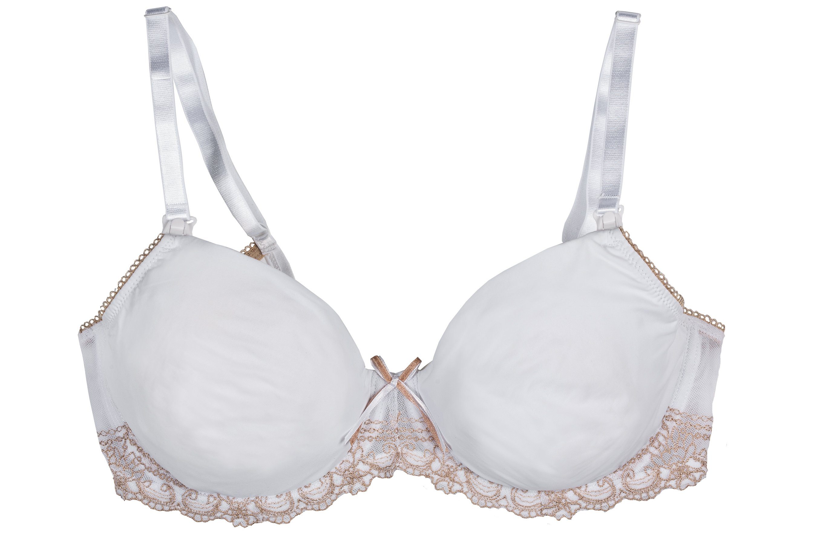 petit amour Still-BH EDITH weiße Stillunterwäsche mit Bügel C/D/E Cup (3-tlg) nahtlose Stillunterwäsche mit speziellen Flexibügeln, Material aus weicher Mikroqualität mit schöner Stickerei mit herausnehm- & waschbaren Stilleinlagen