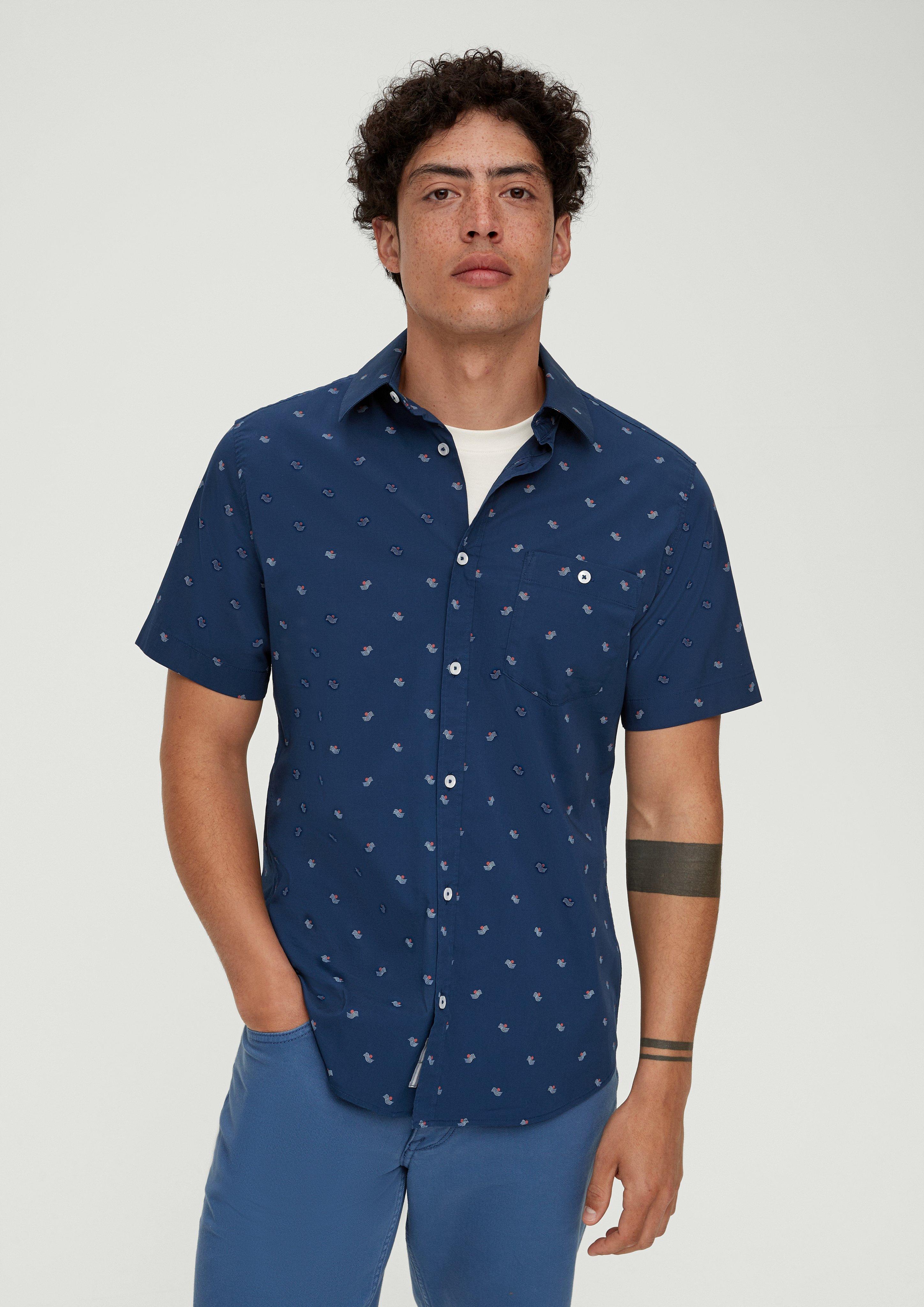 Slim: Kurzarmhemd mit Alloverprint  2131013-58A6