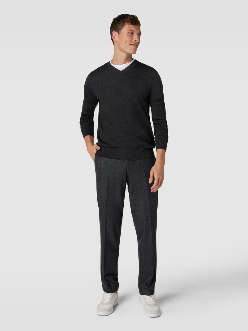 Strickpullover in anthrazit meliert