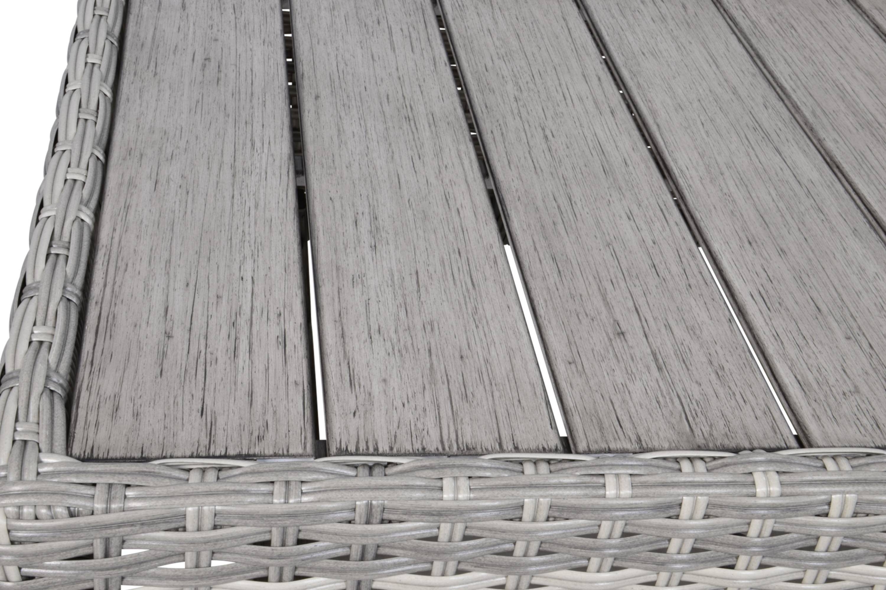 GMD Living Eckbankgruppe VALENCIA, (Eckbank Loungeset, 3-tlg., bestehend aus 2 Sofas & Tisch inkl. Polsterkissen), pflegeleicht, wasserabweisender Olefin-Bezug, Outdoorgeeignet
