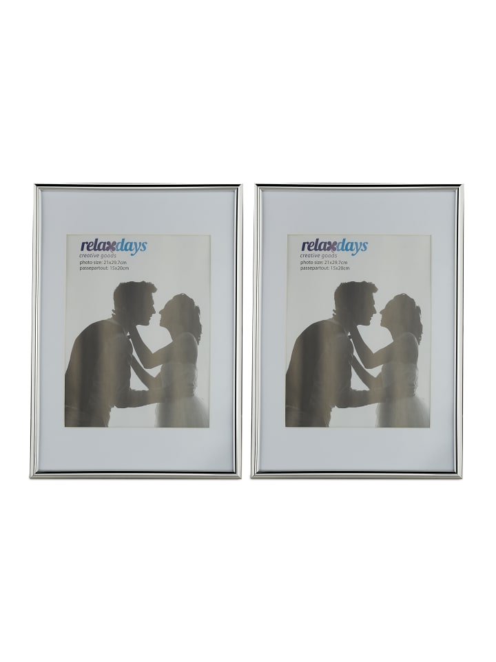 relaxdays 2x Bilderrahmen A4 in Silber günstig kaufen onesize