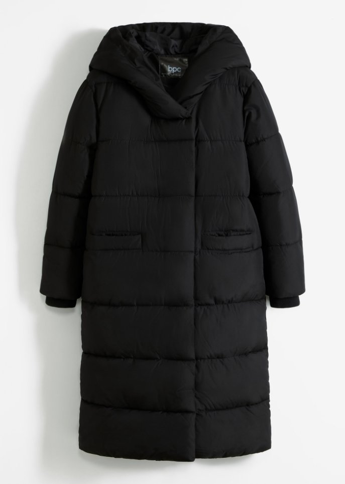 Wattierter Oversize-Mantel mit Kapuze, aus recyceltem Polyester