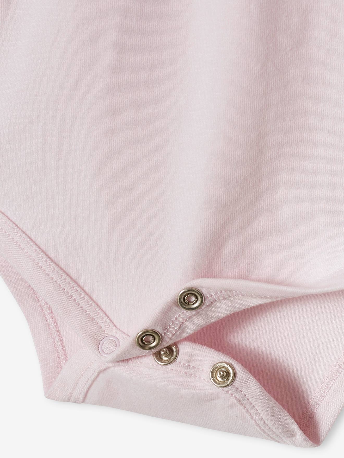 Lot de 2 bodies bébé col fantaisie manches courtes ouverture dos lot blanc