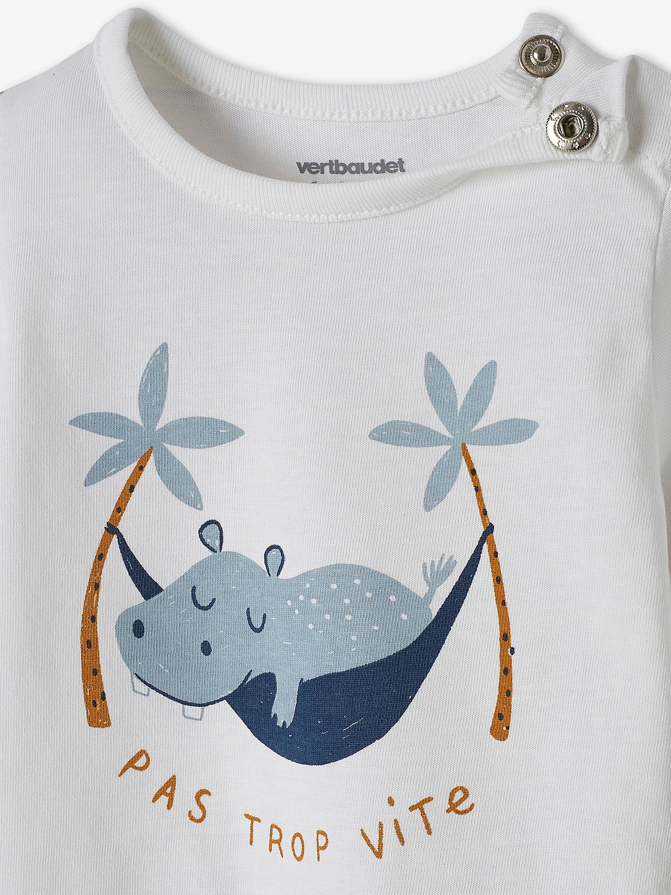 Ensemble T-shirt imprimé + short baggy bébé gris chiné