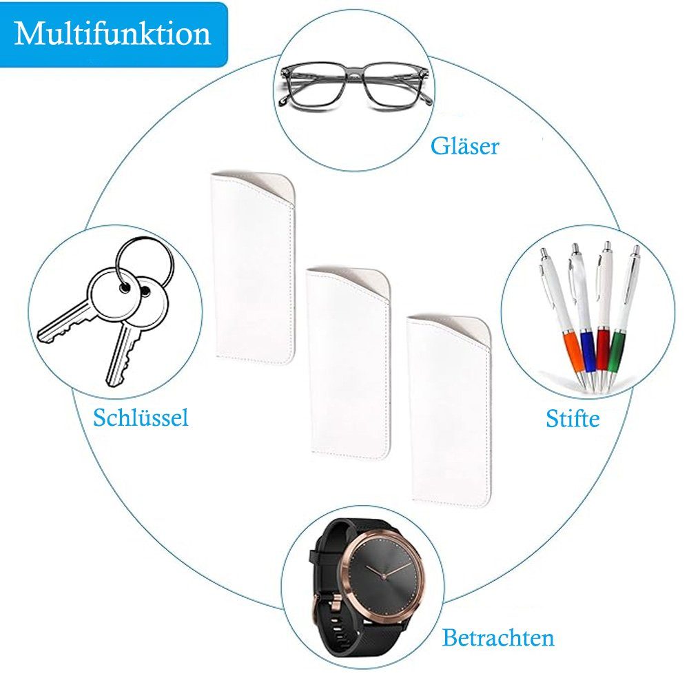 Tian Dee Brillenetui 3 Stück Brillenetui Weich, Cortex Brillenetui, Slip in Pouch Holder