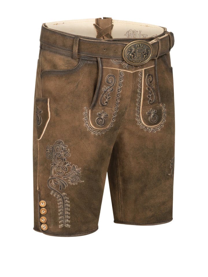 Nübler Lederhose kurz Horst in Dunkelbraun günstig kaufen