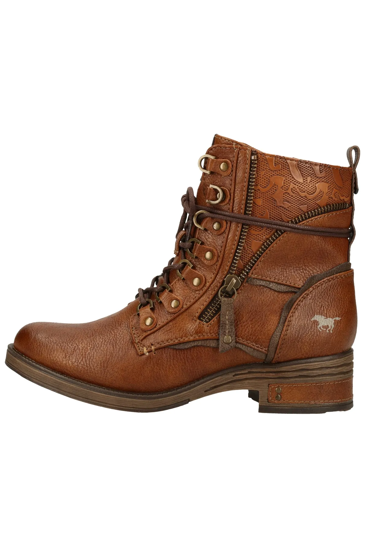 Mustang  Stiefelette - Braun - Blockabsatz