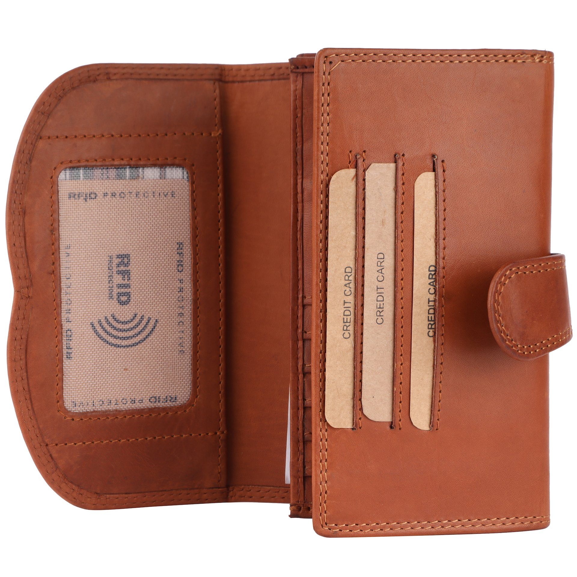 Benthill Geldbörse Damen Echt Leder Portemonnaie RFID Portmonee viel Kartenfächer Vintage, RFID-Schutz Kartenfächer Münzfach Reißverschlussfach