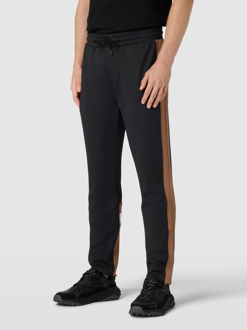 Sweatpants mit Galonstreifen Modell 'Lamont' in schwarz