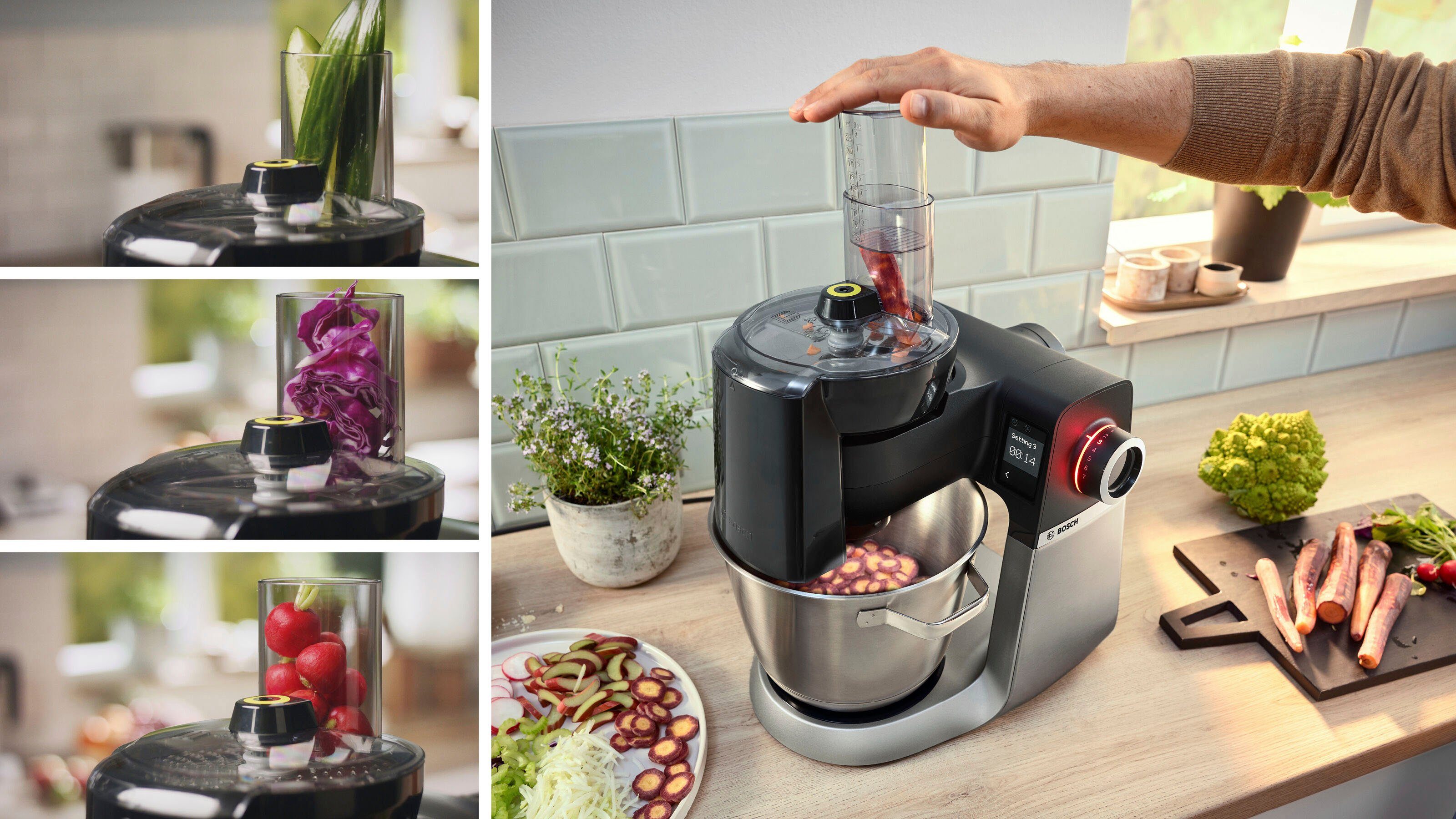BOSCH Küchenmaschine Serie 6 MUMS6ZS13D Sensortechnologie mit 1g genauer Waage, 1600 W, 5,5 l Schüssel