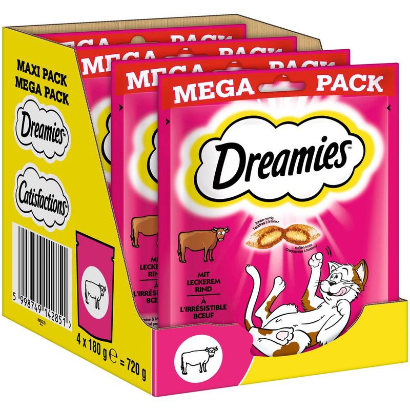 Sparpaket Dreamies Katzensnacks Mega Pack 4 x 180 g