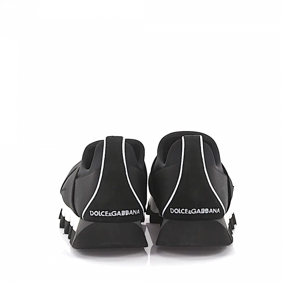Dolce & Gabbana - Sneakers Stoff Stretchband schwarz grau - schwarz
