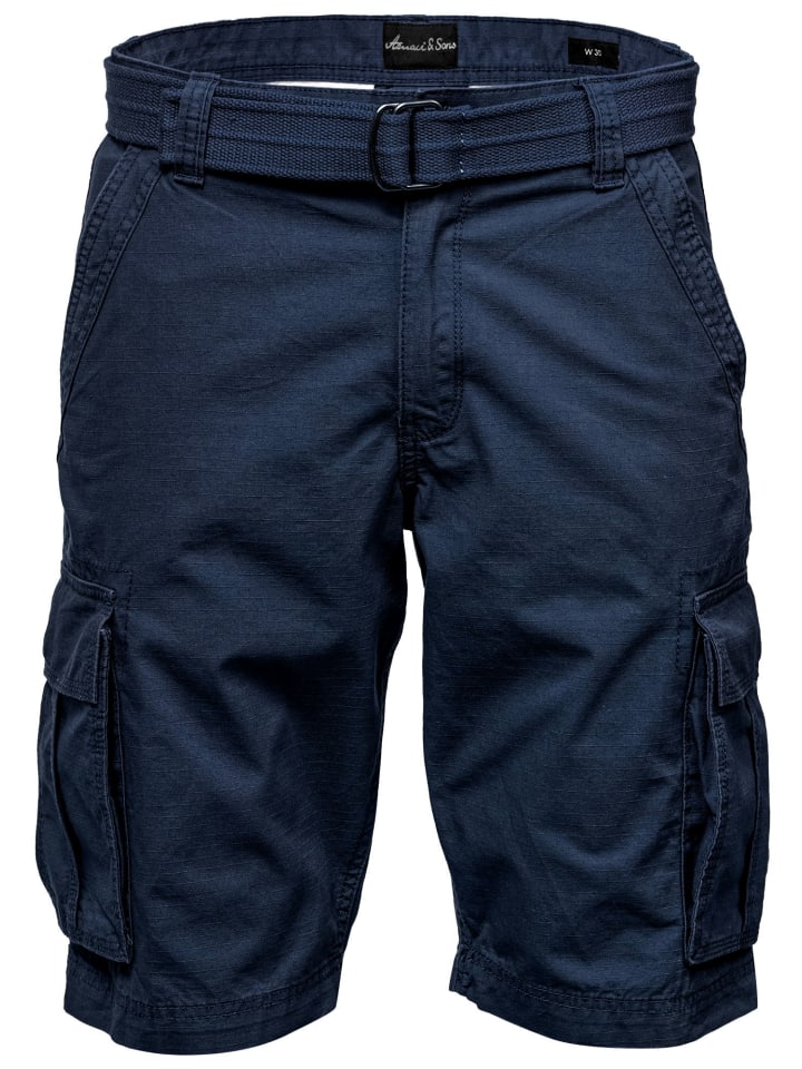 Amaci&Sons Chinoshort inkl. Gürtel MIDFIELD in Navyblau günstig kaufen