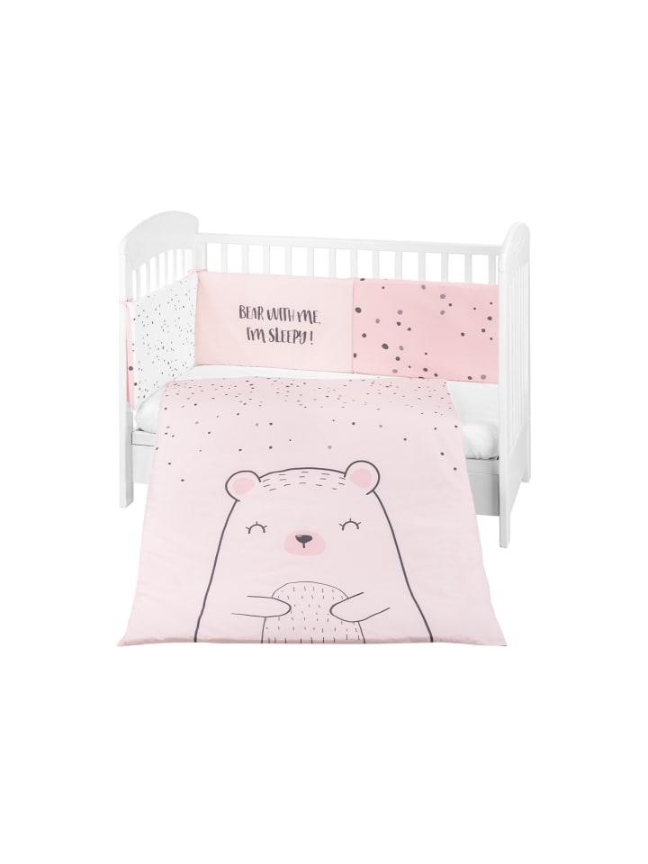 Kikkaboo Bettwäsche Bär 3-tlg. 135 x 95 in rosa günstig kaufen onesize