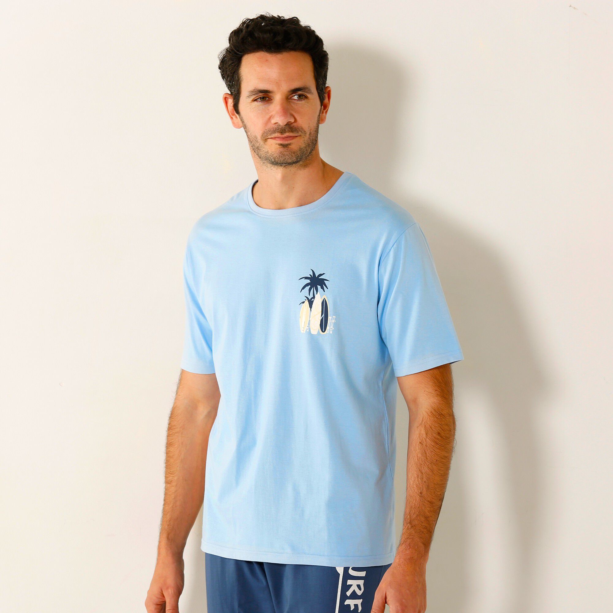 Tee-shirt pyjama manches courtes motif surf