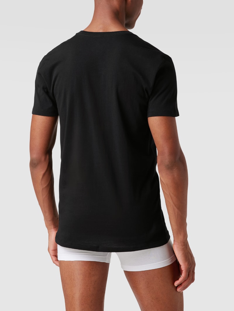 T-Shirt aus Baumwolle im 3er-Pack in silber meliert