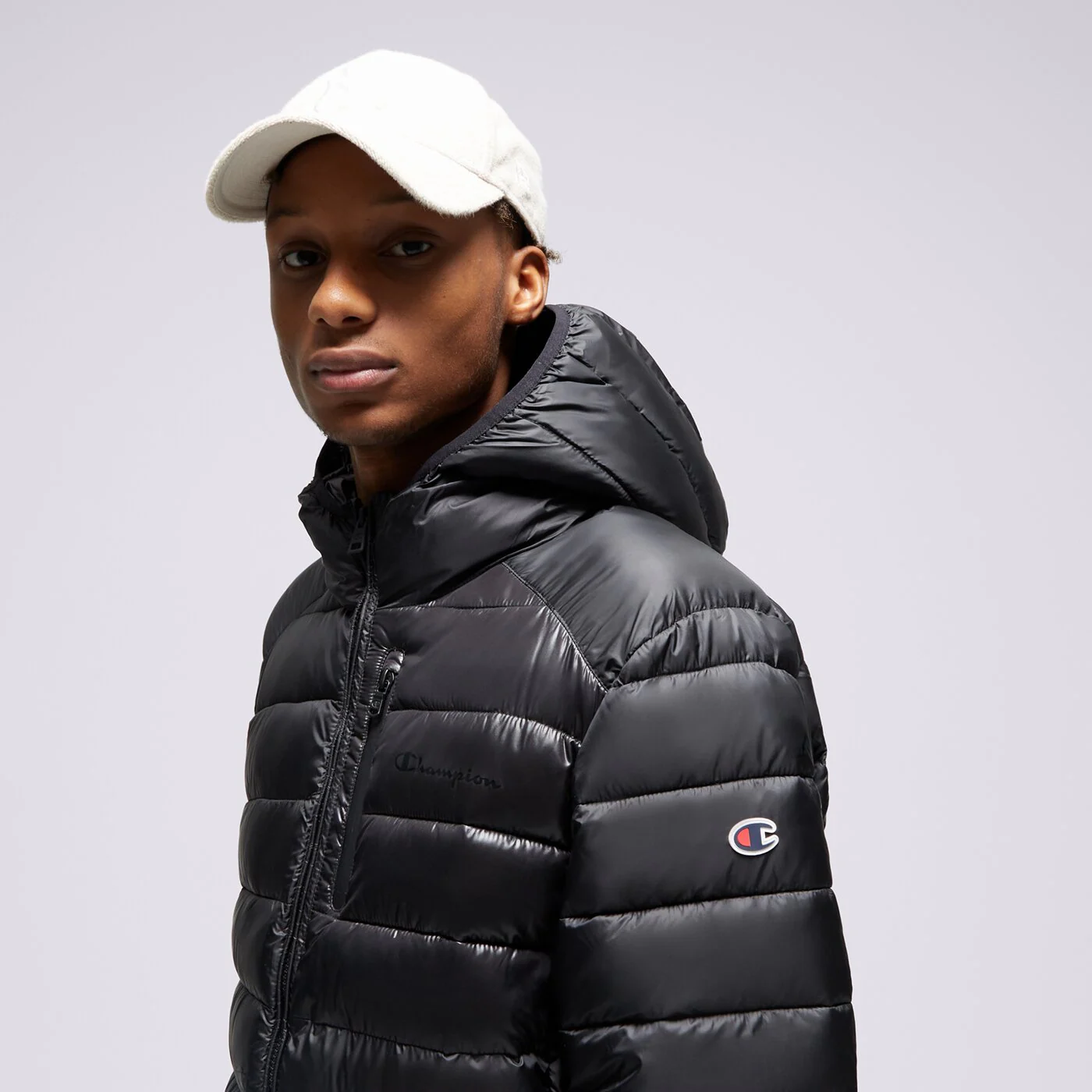 CHAMPION JACKE WINTER HOODED JACKET Schwarz