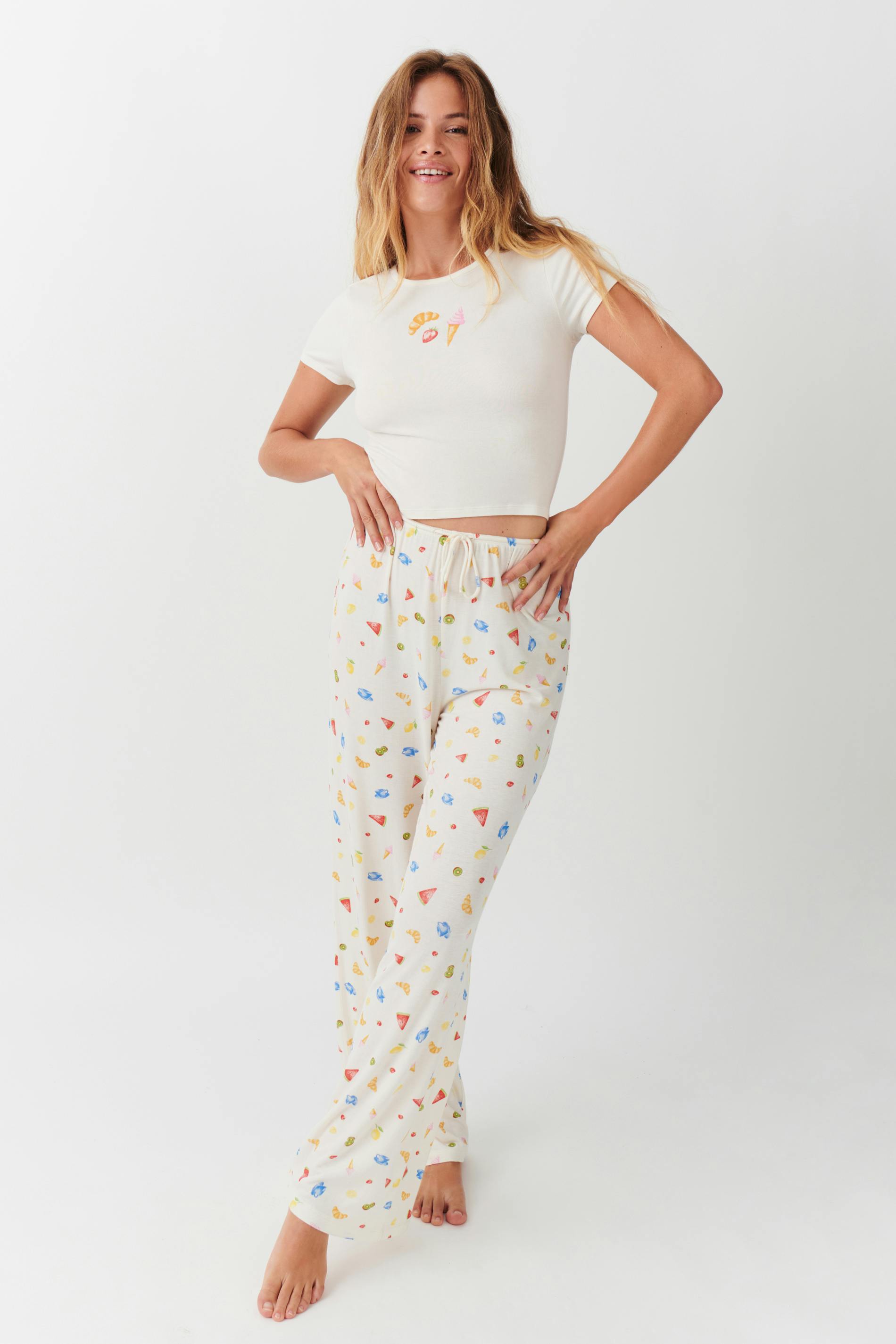 Drawstring wide trousers