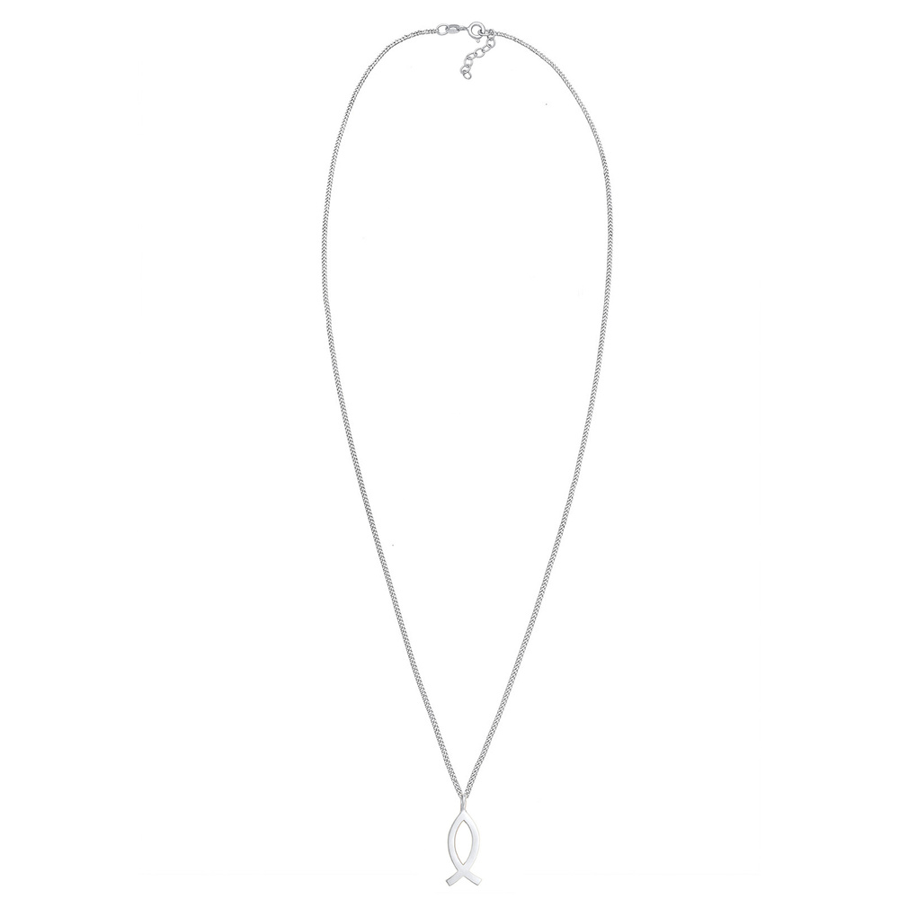 Elli Elli Collier Poisson Pendentif Réligion Connexion Collier Enfant - (925/1000) Arg collier