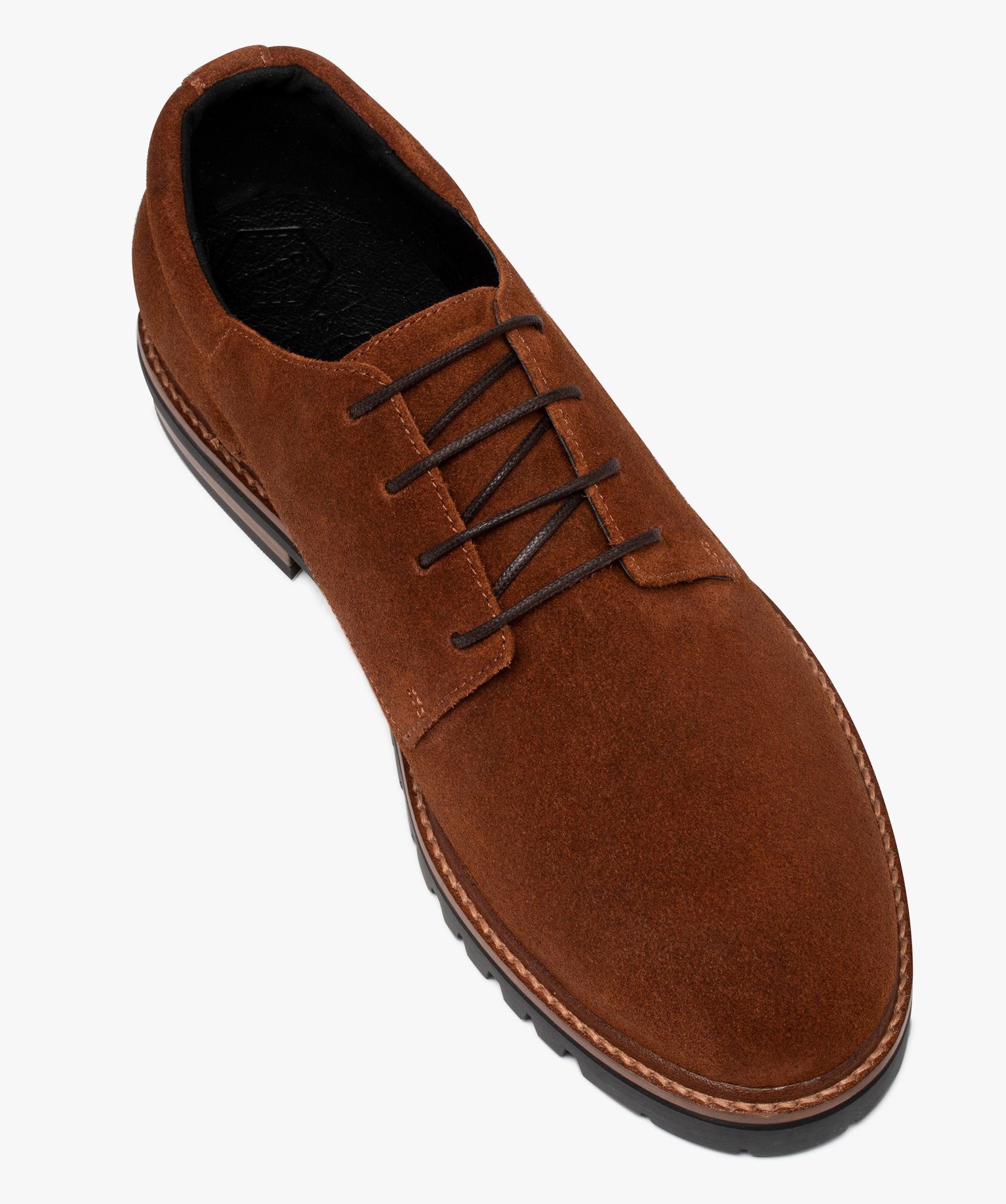 Derbies homme unis dessus cuir - Tanéo marron | GEMO