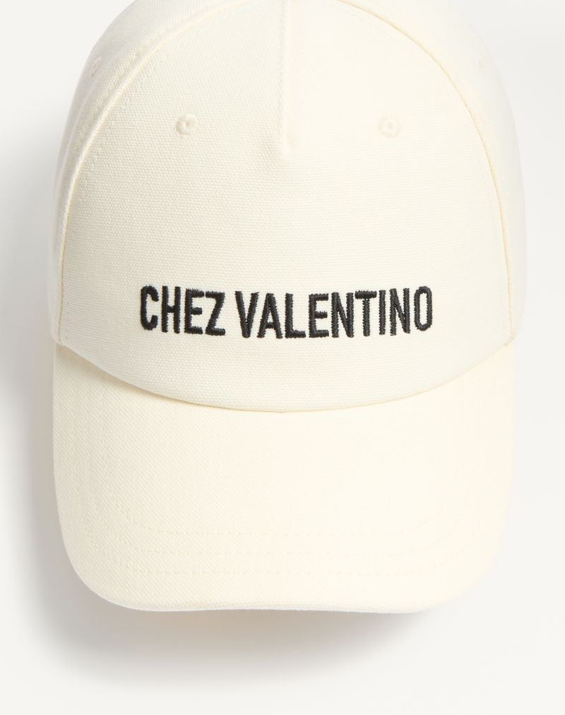 Boné de beisebol Chez Valentino em algodão com bordado