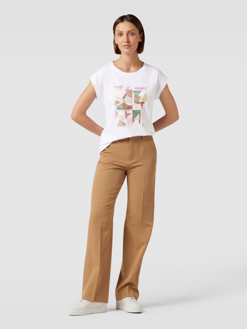 T-Shirt mit grafischem Muster in weiß