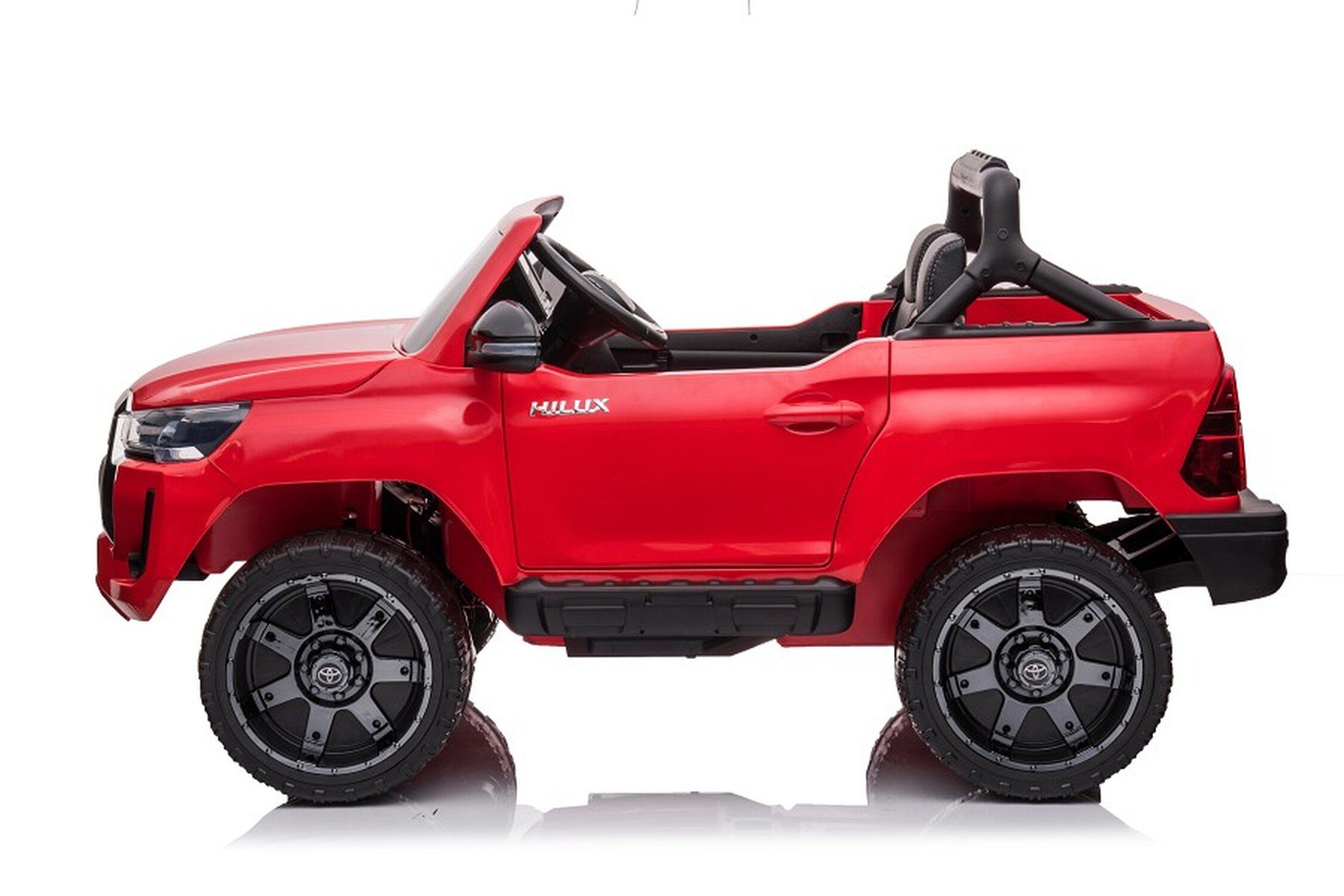 TPFLiving electric children's car Toyota Hilux - motor: 4 x 12V - battery: 1 x 12 Volt/14Ah, load capacity 40 kg, children's car - electric car with leather seat and seat belt